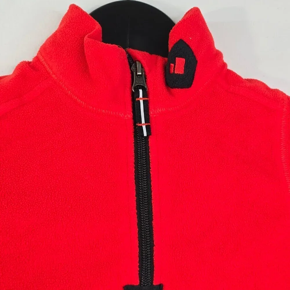 OBERMEYER  Red Quarter Zip Fleece Sweater Jacket Size Small